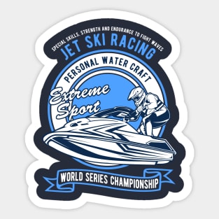 Vector illustration of jet ski. Sticker